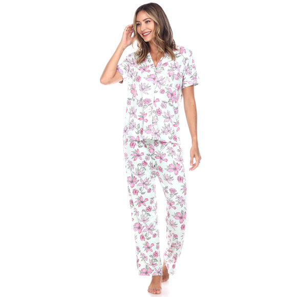 Short Sleeve & Pants Tropical Pajama Set - Picture 1 of 5